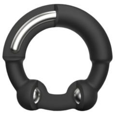   Dorcel Stronger Ring - anillo para pene con inserto metálico - silicona negra