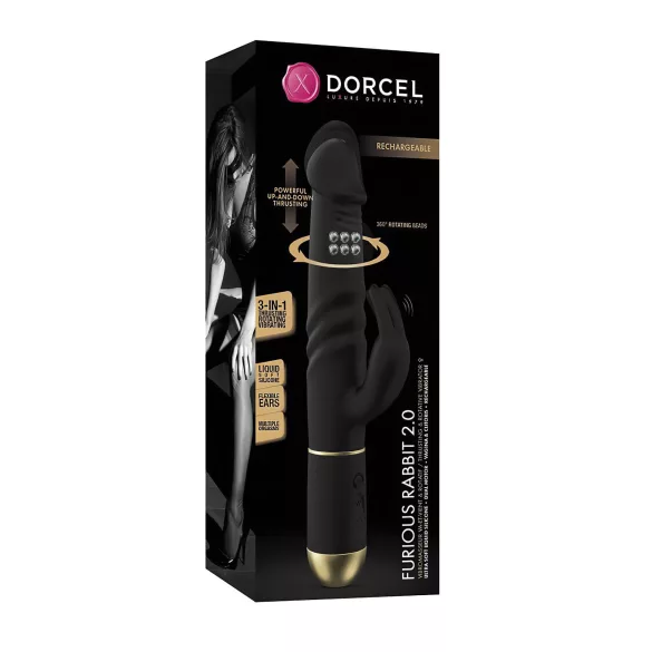 Dorcel - Vibrador rabbit con estímulo de clítoris y función de empuje