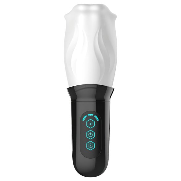 Masturbador boca giratoria First Class - blanco/negro