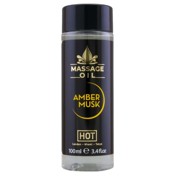 HOT - aceite de masaje corporal - ámbar y almizcle - 100 ml