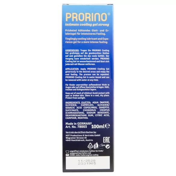 HOT Prorino - crema íntima efecto frío para hombre - 100 ml