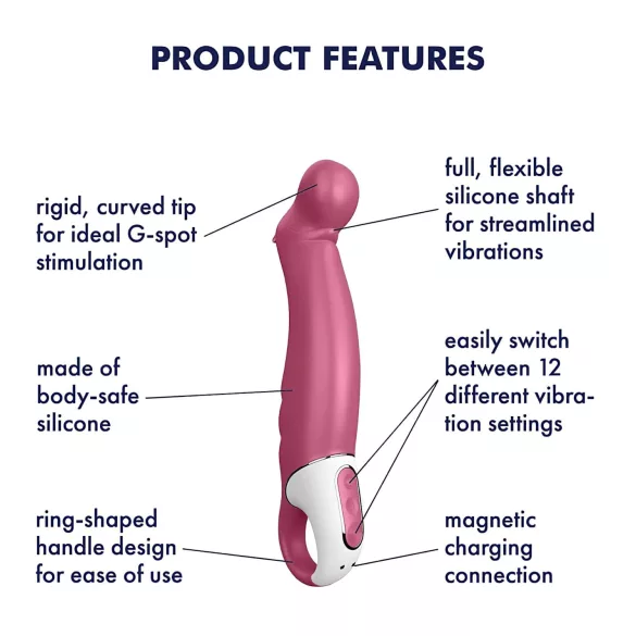 Satisfyer Petting Hippo - vibrador recargable impermeable silicona rosa