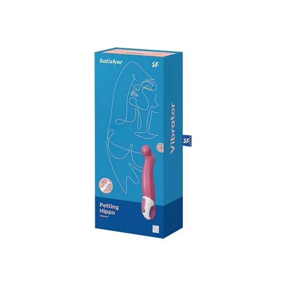 Satisfyer Petting Hippo - vibrador recargable impermeable silicona rosa