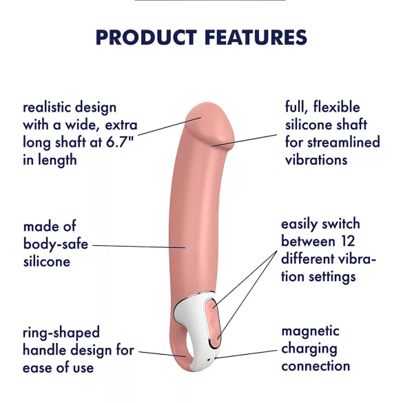 Satisfyer Master - vibrador recargable impermeable - color natural
