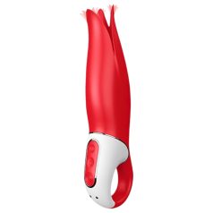   Satisfyer Power Flower - vibrador recargable impermeable silicona roja
