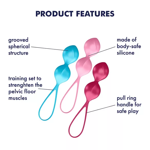 Satisfyer V Balls - bolas chinas dúo - set de 3 piezas