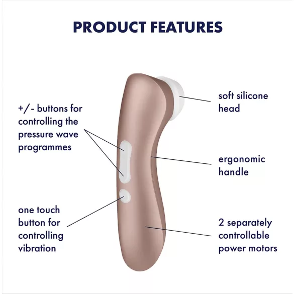 Satisfyer Pro 2+ - succionador de clítoris recargable - marrón