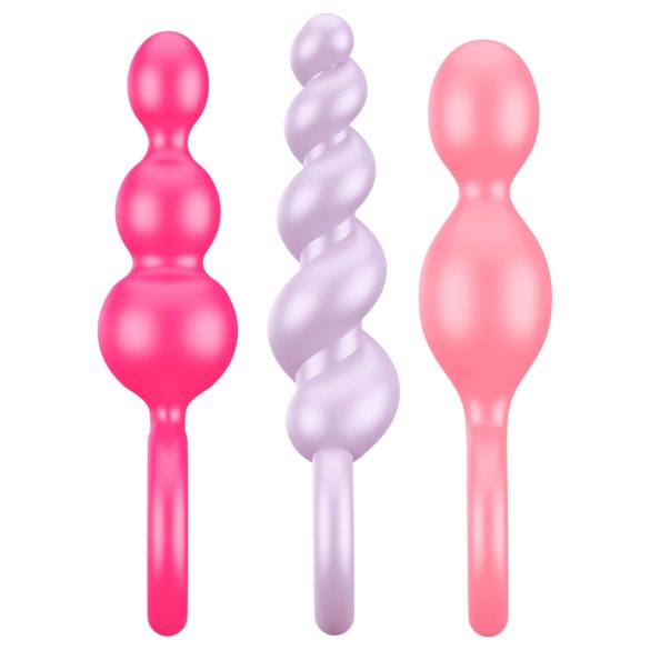 Satisfyer Booty Call - set de plug anal - silicona colorida - 3 piezas