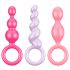 Satisfyer Booty Call - set de plug anal - silicona colorida - 3 piezas