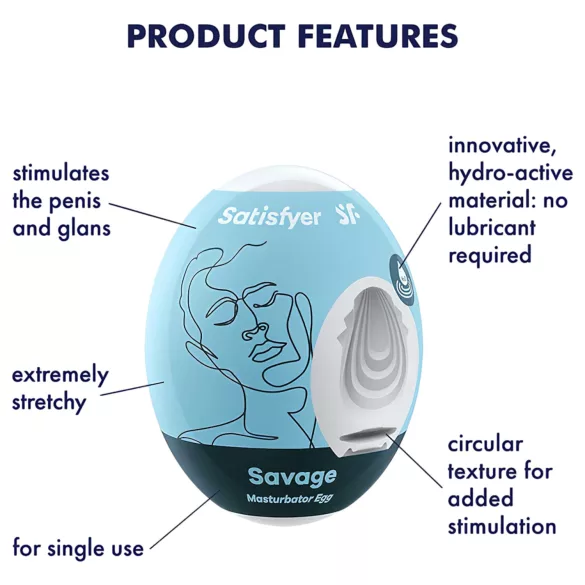 Satisfyer Egg Savage - masturbador huevo masculino - silicona