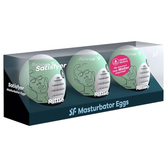 Satisfyer Egg Riffle - masturbador masculino en huevo - set de 3 unidades