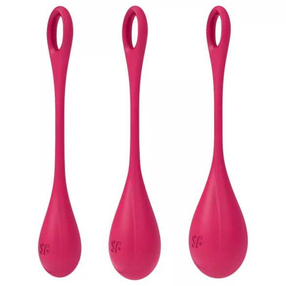 Satisfyer Yoni Power 1 - bolas chinas - set 3 piezas - silicona roja