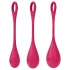 Satisfyer Yoni Power 1 - bolas chinas - set 3 piezas - silicona roja
