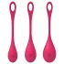 Satisfyer Yoni Power 1 - bolas chinas - set 3 piezas - silicona roja