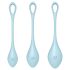 Satisfyer Yoni Power 2 - Juego de bolas de Geisha - azul (3 piezas)