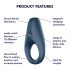 Anillo Cohete Satisfyer - anillo vibrante resistente al agua (azul)