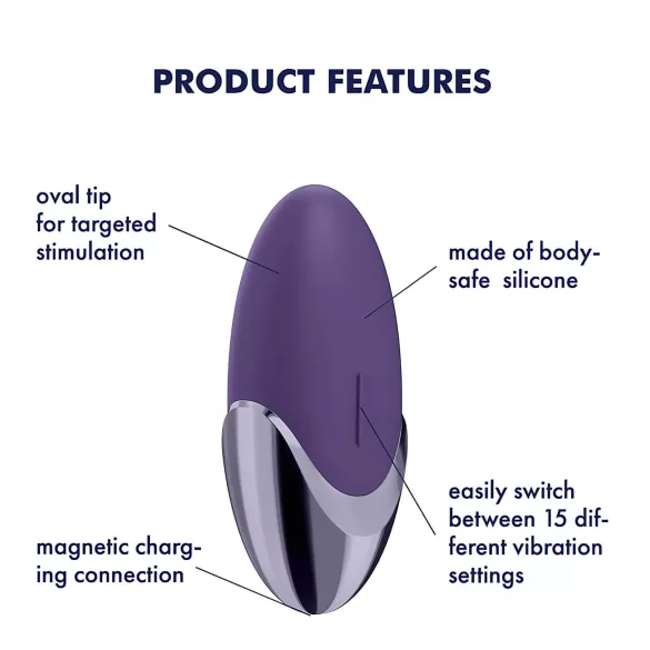 Satisfyer Purple Pleasure - vibrador recargable para clítoris - silicona lila