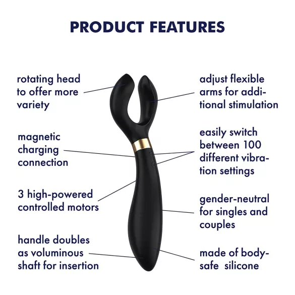 Satisfyer Endless Fun - vibrador para parejas recargable e impermeable (negro)