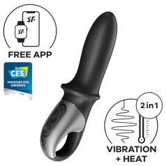 Satisfyer Hot Passion - vibrador anal con calor - negro