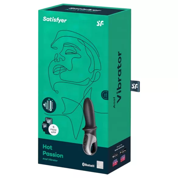 Satisfyer Hot Passion - Consolador anal con calefacción controlado por app (negro)