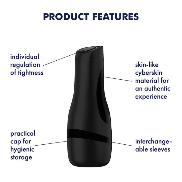 Satisfyer Men Classic - masturbador masculino manual con succión - negro