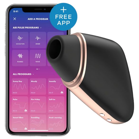 Satisfyer Love Triangle - Estimulador de clítoris inteligente por ondas de aire (negro)