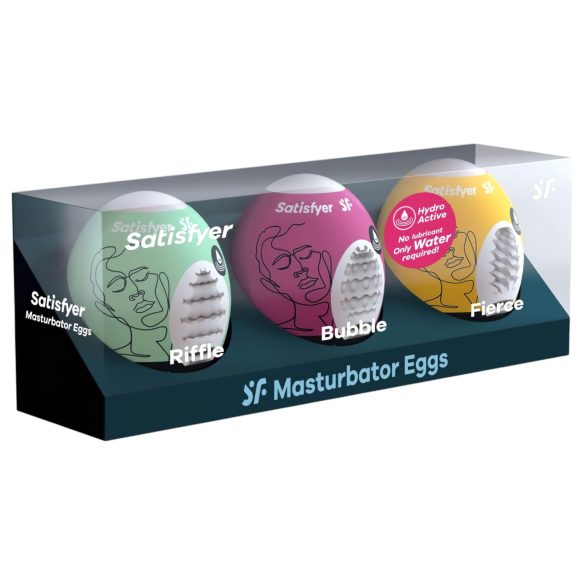 Satisfyer Egg RBF - set de masturbadores en forma de huevo (3 uds)