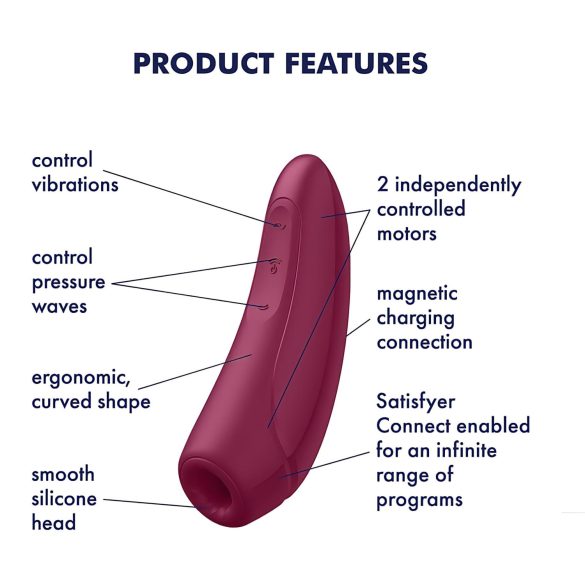 Satisfyer Curvy 1+ - succionador de clítoris de ondas de aire - rojo