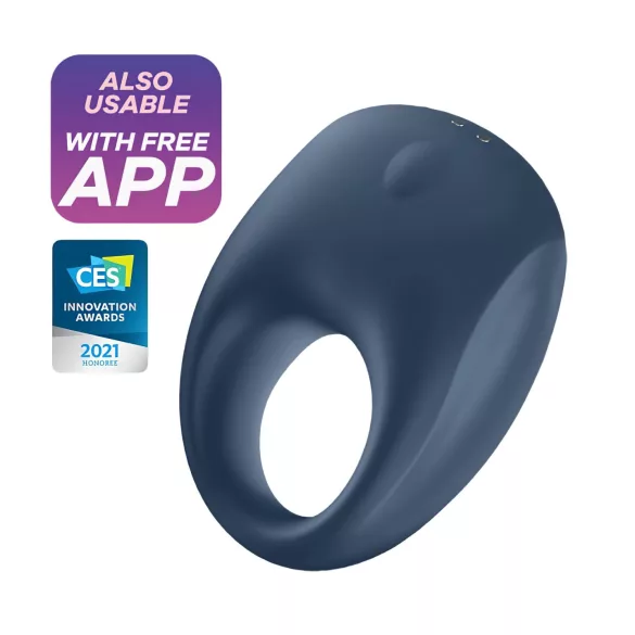 Satisfyer Strong One - anillo vibrador inteligente para pene - silicona azul