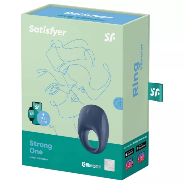 Satisfyer Strong One - Anillo vibrador para pene con control por app, para hombres (azul)