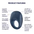 Satisfyer Strong One - anillo vibrador inteligente para pene - silicona azul
