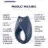 Satisfyer Royal One - Anillo vibrador para el pene con control por aplicación, para hombres (azul)