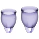 Satisfyer Feel Confident - copa menstrual set - silicona - lila