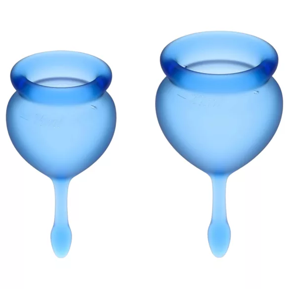 Satisfyer Feel Good - juego de copas menstruales de silicona (azul, 2 uds.)