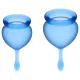 Satisfyer Feel Good - juego de copas menstruales de silicona (azul, 2 uds.)