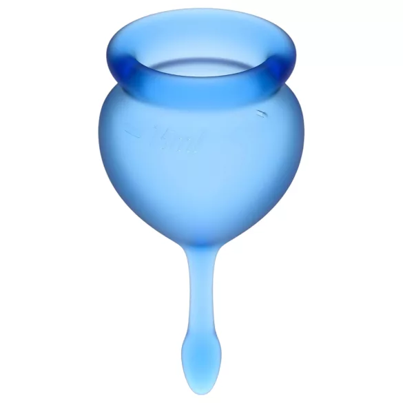 Satisfyer Feel Good - juego de copas menstruales de silicona (azul, 2 uds.)