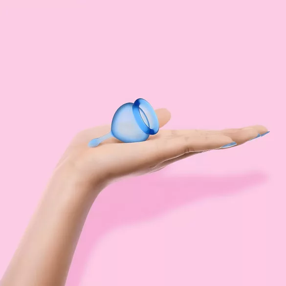 Satisfyer Feel Good - juego de copas menstruales de silicona (azul, 2 uds.)