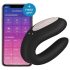 Satisfyer Double Joy - vibrador inteligente para parejas resistente al agua (negro)