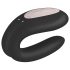 Satisfyer Double Joy - vibrador inteligente para parejas resistente al agua (negro)