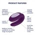 Satisfyer Double Joy - vibrador para parejas inteligente y resistente al agua (morado)