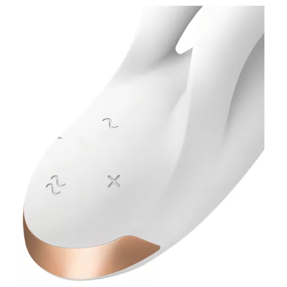 Satisfyer Double Flex - vibrador con brazo para el clítoris controlado por aplicación (blanco)