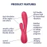 Satisfyer Mono Flex - vibrador inteligente impermeable - silicona - rojo