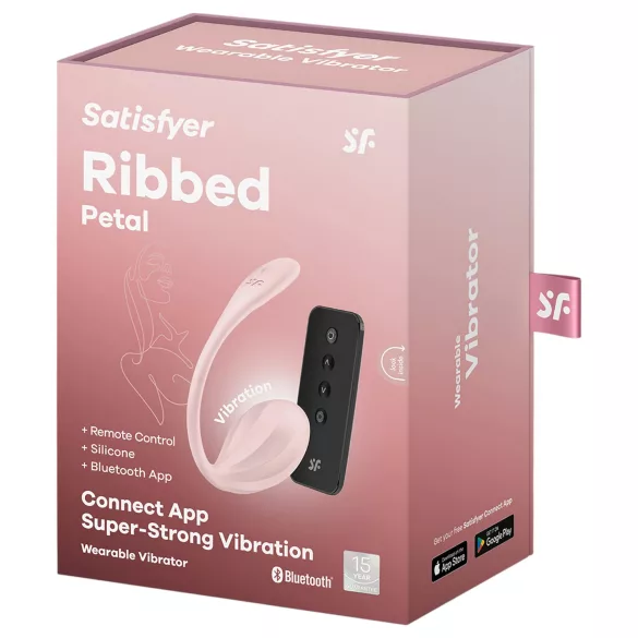 Satisfyer - huevo vibrador con control remoto - textura acanalada - rosa