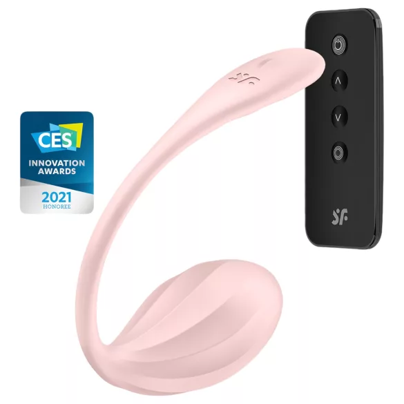 Satisfyer - huevo vibrador con control remoto - textura acanalada - rosa
