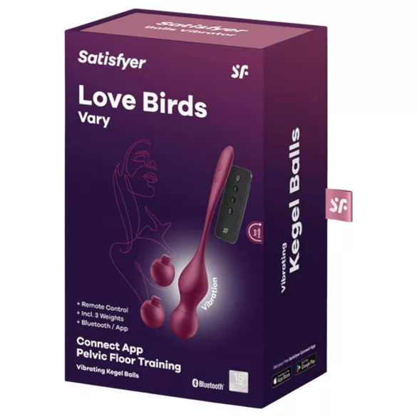 Satisfyer Love Birds Vary - Bola china vibradora con control por app (roja)