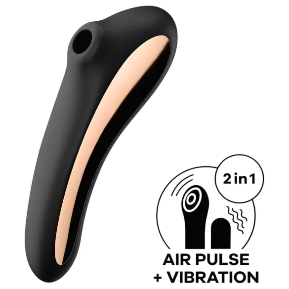Satisfyer Dual Kiss - vibrador vaginal y de clítoris recargable - negro