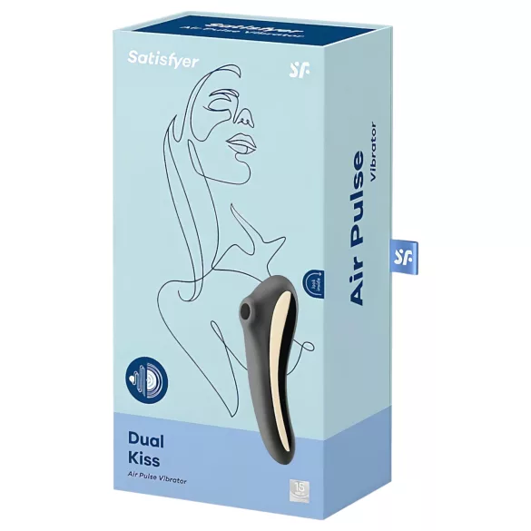Satisfyer Dual Kiss - vibrador vaginal y de clítoris recargable - negro