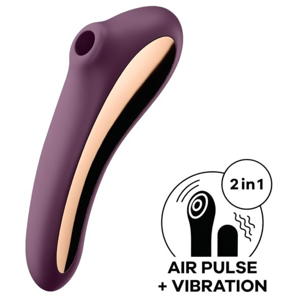 Satisfyer Dual Kiss - 2 en 1 vibrador vaginal y de clítoris (lila)