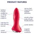Satisfyer Rotator Plug 1 - vibrador anal con perlas (rojo)