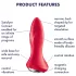 Satisfyer - plug anal vibrador con texturas - silicona roja